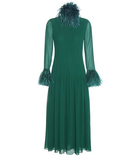 saint laurent green dress